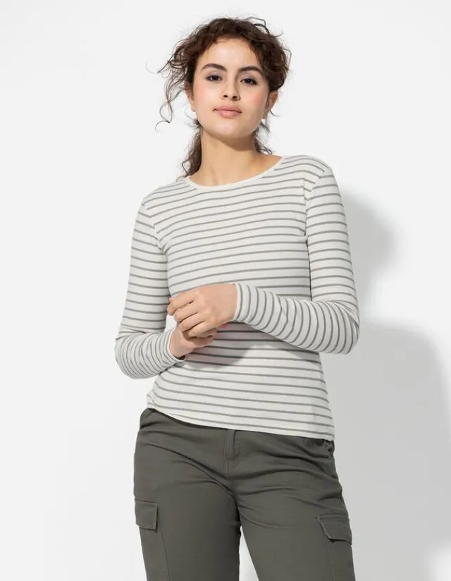 Sale Langarmshirt - Rippenstruktur - Damen Langarmshirts
