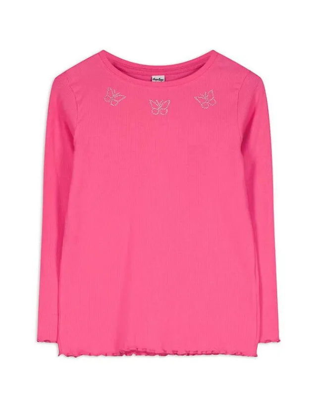 Sale Langarmshirt - Rippenstruktur - Kinder Mädchenkleidung