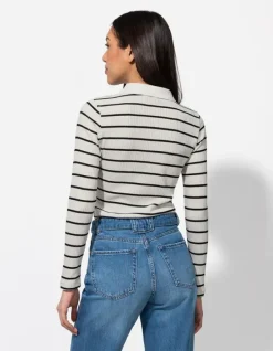 Discount Langarmshirt - Rippenstruktur - Damen Langarmshirts