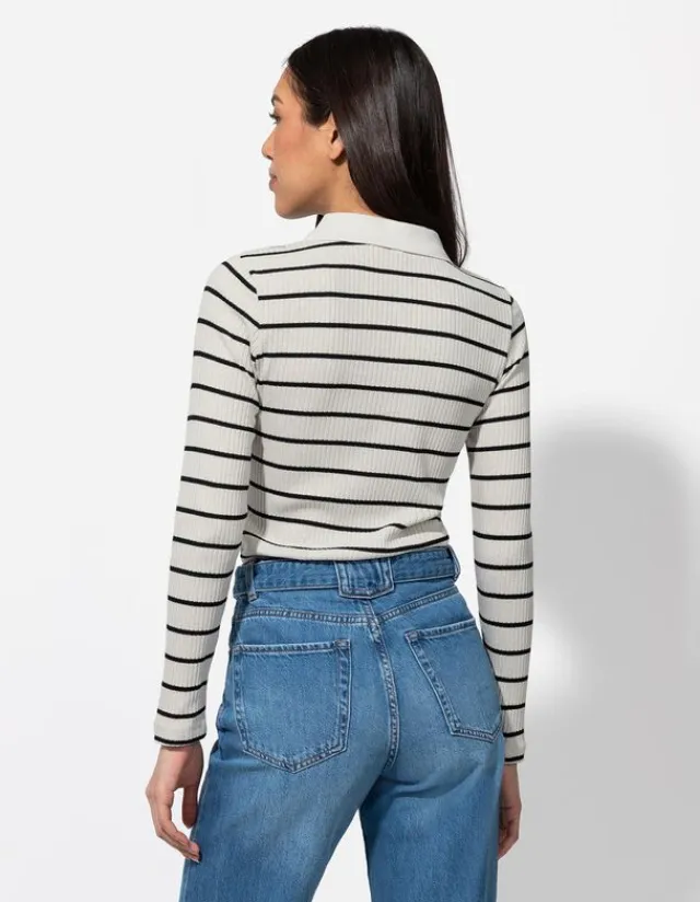 Discount Langarmshirt - Rippenstruktur - Damen Langarmshirts