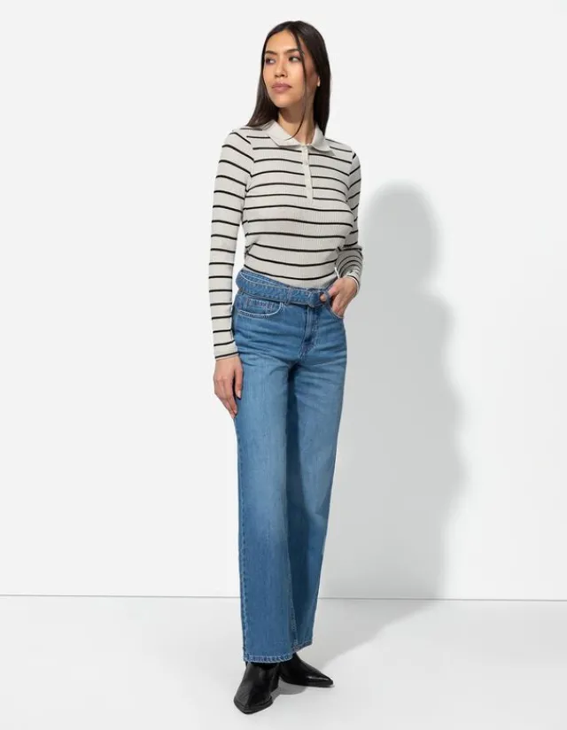 Discount Langarmshirt - Rippenstruktur - Damen Langarmshirts