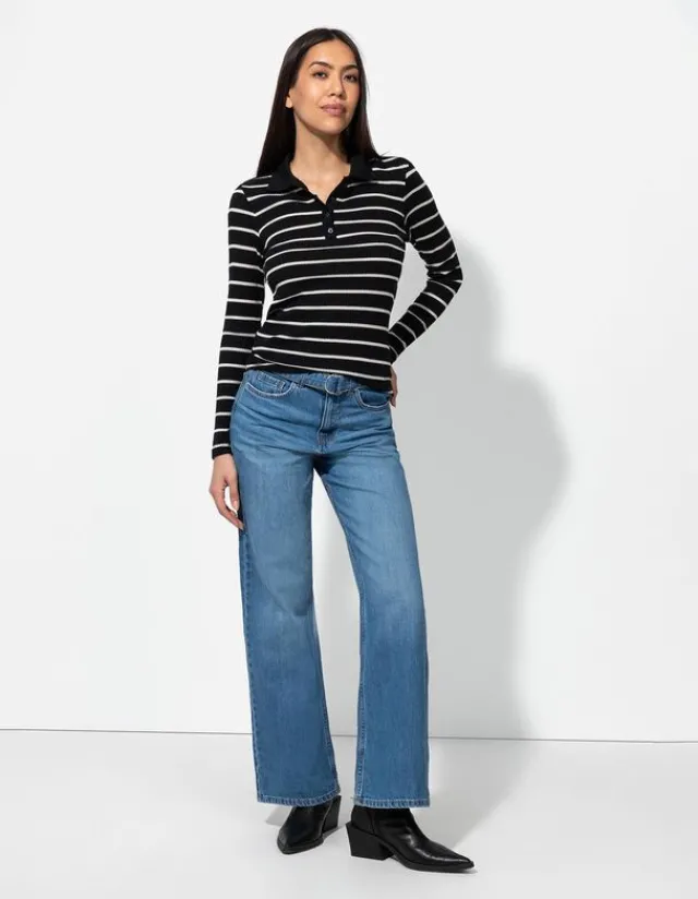 Sale Langarmshirt - Rippenstruktur - Damen Langarmshirts