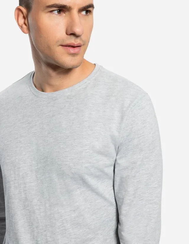 Outlet Langarmshirt - Rundhals-Ausschnitt - Herren Langarmshirts