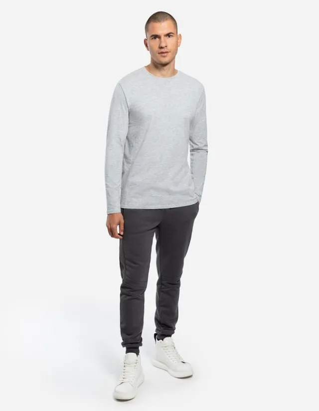 Outlet Langarmshirt - Rundhals-Ausschnitt - Herren Langarmshirts