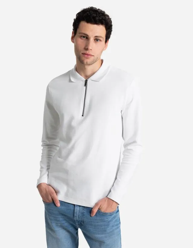 Best Pololangarmshirt - Reißverschluss - Herren Langarmshirts