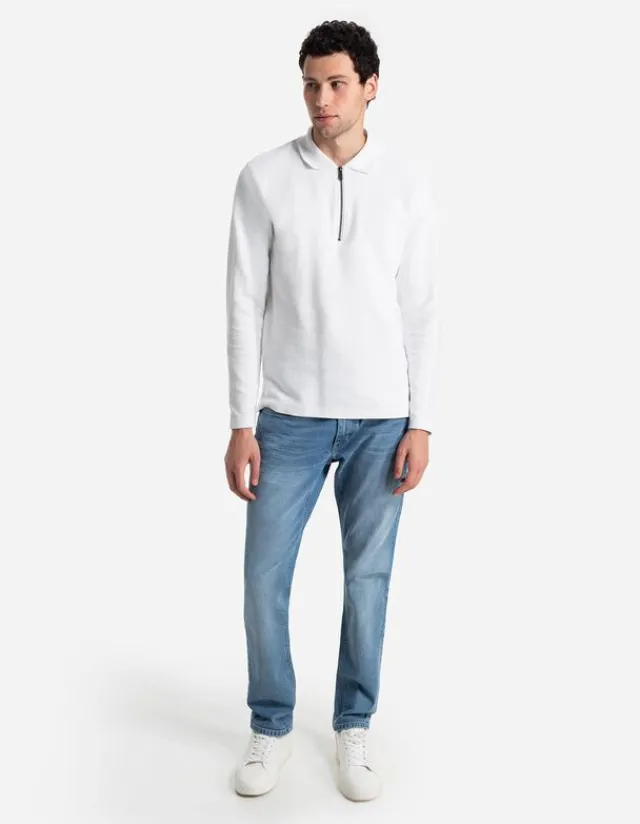 Best Pololangarmshirt - Reißverschluss - Herren Langarmshirts