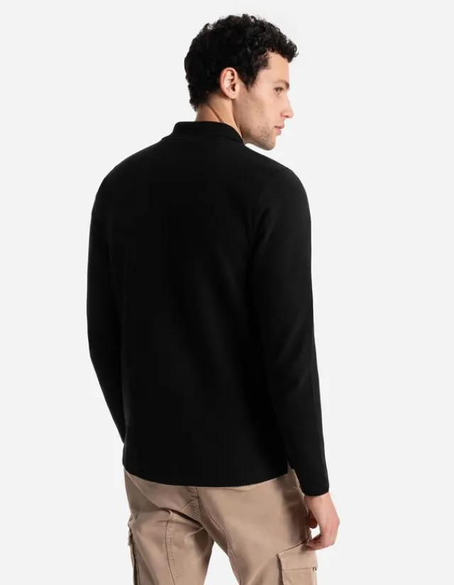 Fashion Pololangarmshirt - Reißverschluss - Herren Langarmshirts