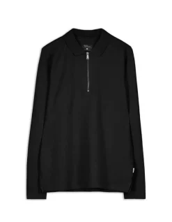 Fashion Pololangarmshirt - Reißverschluss - Herren Langarmshirts