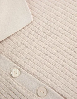 Outlet Poloshirt - Rippenstruktur - Damen Langarmshirts