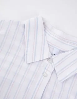 Hot Pyjama Set aus Langarmshirt und Hose - Streifen - Damen Nachtwäsche