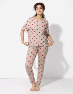 Best Pyjamaoberteil - Allover-Print - Damen Nachtwäsche
