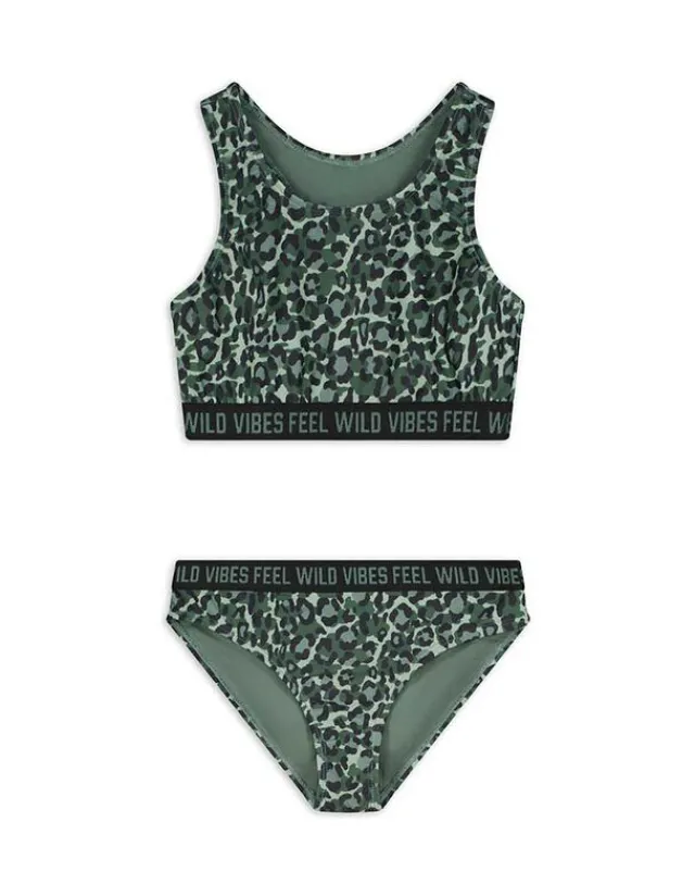 New Set aus Bikinitop und Bikinislip - Leopardenmuster - Kinder Mädchenkleidung