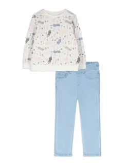 Hot Set aus Sweatshirt und Hose - Allover-Print - Kinder Baby-mädchen (56-92)|Mädchenkleidung