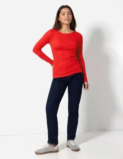 Discount Shirt - Rippenstruktur - Damen Langarmshirts