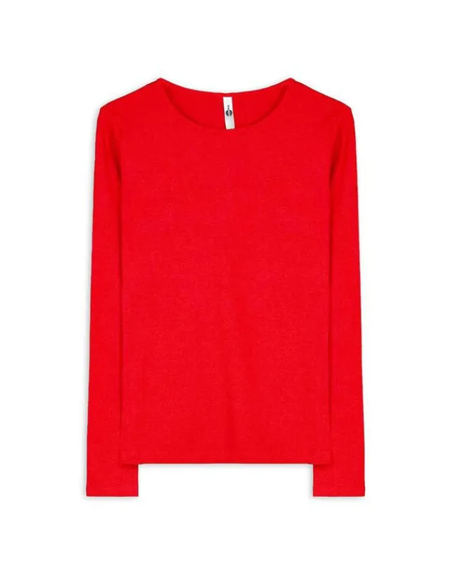 Discount Shirt - Rippenstruktur - Damen Langarmshirts