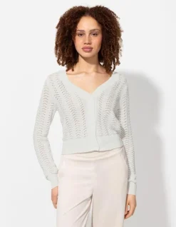 Fashion Strickjacke - V-Ausschnitt - Damen Strickjacken