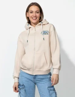 New Sweatjacke - R&uuml;ckenprint - Damen Sweatjacken