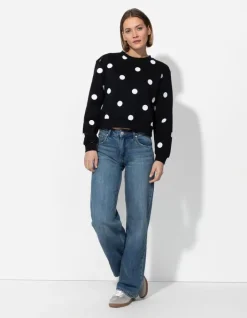 Outlet Sweatshirt - Punktemuster - Damen Sweatshirts