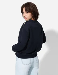 Sale Sweatshirt - Zierkn&ouml;pfe - Damen Sweatshirts