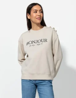 Outlet Sweatshirt - Zierkn&ouml;pfe - Damen Sweatshirts
