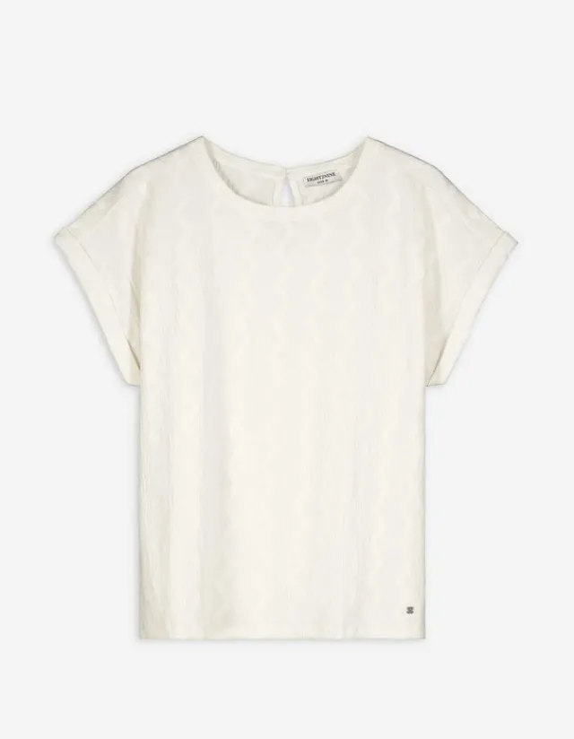Hot T-Shirt - Ärmel mit fixiertem Aufschlag Damen Blusen