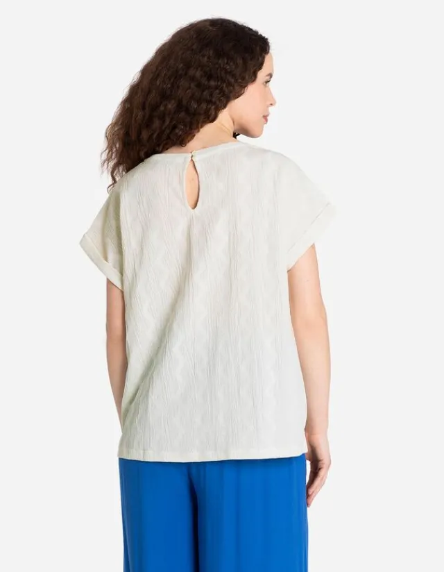 Hot T-Shirt - Ärmel mit fixiertem Aufschlag Damen Blusen