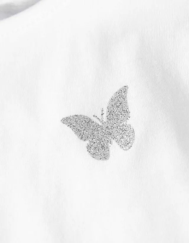 Fashion T-Shirt - Ärmel mit Volants - Kinder Mädchenkleidung