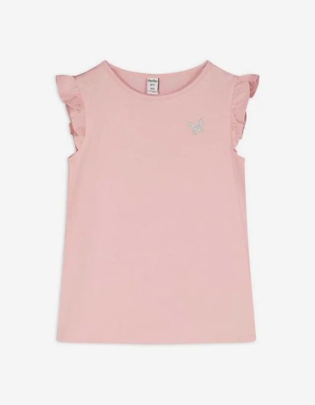 Best T-Shirt - Ärmel mit Volants - Kinder Mädchenkleidung