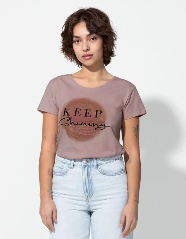 Discount T-Shirt - Glitzerprint - Damen T-shirts