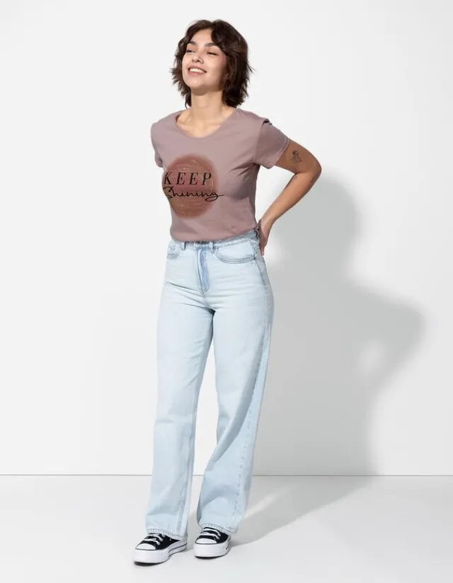 Discount T-Shirt - Glitzerprint - Damen T-shirts