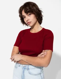 Fashion T-Shirt - Rippenstruktur - Damen T-shirts