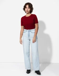 Fashion T-Shirt - Rippenstruktur - Damen T-shirts