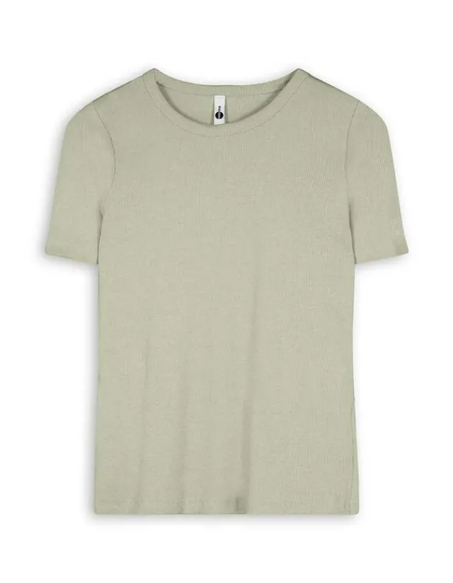 New T-Shirt - Rippenstruktur - Damen T-shirts