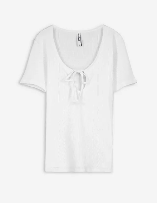 Discount T-Shirt - Schlüsselloch-Ausschnitt Damen T-shirts