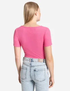Hot T-Shirt - Schl&uuml;sselloch-Ausschnitt Damen T-shirts
