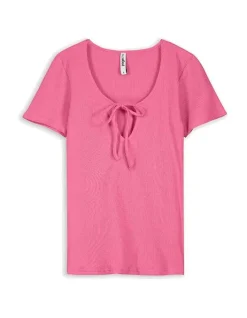 Hot T-Shirt - Schl&uuml;sselloch-Ausschnitt Damen T-shirts
